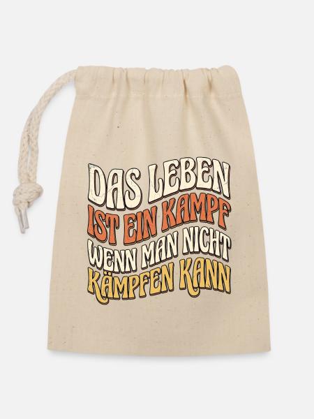 Lebensweisheit Kampfkunst Spruch - Verschließbarer Geschenkbeutel aus Baumwolle (14x20cm) - Natur