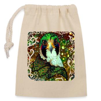 faucon - Sac cadeau en coton avec cordon (14 x 20 cm) - nature - Devant