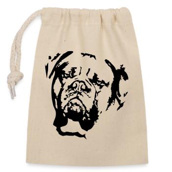 Tête Dogue de Bordeaux - Sac cadeau en coton avec cordon (14 x 20 cm) - nature - Devant