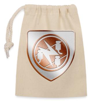 Blason d'électricien en 3D - Sac cadeau en coton avec cordon (14 x 20 cm) - nature - Devant
