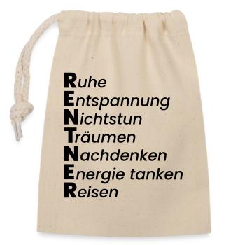 Rentner - Verschließbarer Geschenkbeutel aus Baumwolle (14x20cm) - Natur - Vorne