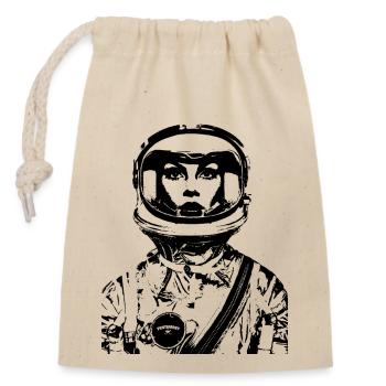ASTRONAUT ASTRONAUT WOMAN WOMEN'S POWER STENCIL - Closable cotton gift bag (14x20cm) - nature - Front