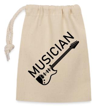 musician Symbol Logo icon Gitarre Illustration - Verschließbarer Geschenkbeutel aus Baumwolle (14x20cm) - Natur - Vorne