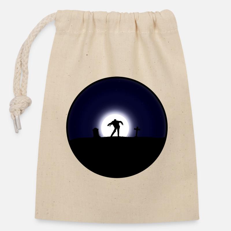 Zombie Sighting at Midnight - Verschließbarer Geschenkbeutel aus Baumwolle (14x20cm) - Natur