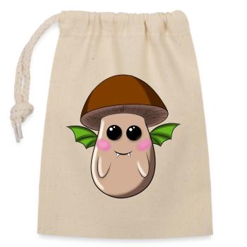 Chauve-souris champignon à casquette brune - Sac cadeau en coton avec cordon (14 x 20 cm) - nature - Devant