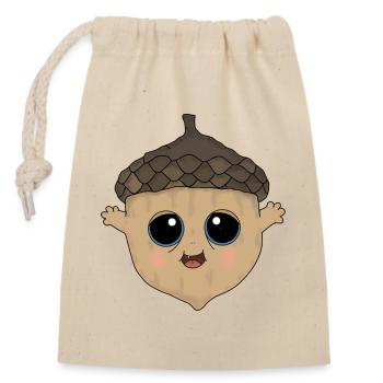 Acorn Man - Closable cotton gift bag (14x20cm) - nature - Front