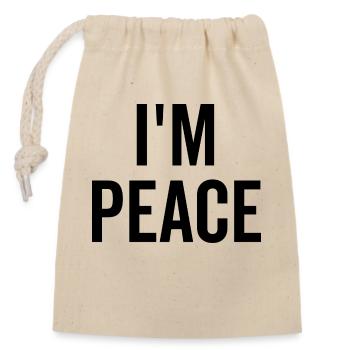 I'm Peace - Closable cotton gift bag (14x20cm) - nature - Front