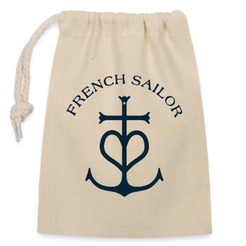 FRENCH SAILOR - Sac cadeau en coton avec cordon (14 x 20 cm) - nature - Devant