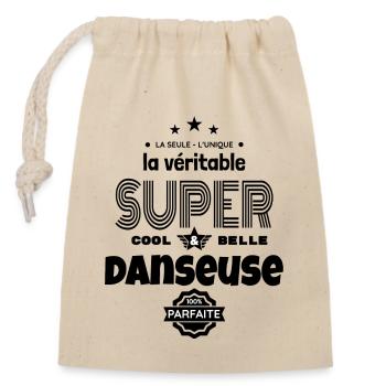 super danseuse 100% parfaite humour - Sac cadeau en coton avec cordon (14 x 20 cm) - nature - Devant