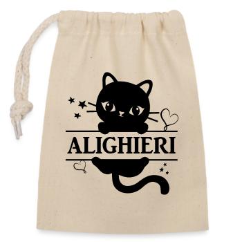 t-shirt Alighieri cat cat t-shirt gift idea - Closable cotton gift bag (14x20cm) - nature - Front