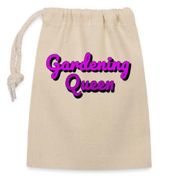 Gardening Queen - Verschließbarer Geschenkbeutel aus Baumwolle (14x20cm) - Natur - Vorne