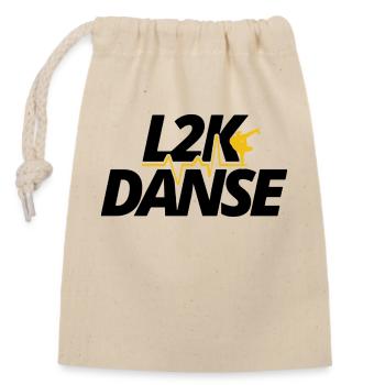 Logo blanc fond transparent - Sac cadeau en coton avec cordon (14 x 20 cm) - nature - Devant