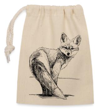 Fuchs - Verschließbarer Geschenkbeutel aus Baumwolle (14x20cm) - Natur - Vorne