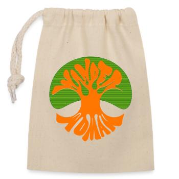 Wanderwoman - Wanderfrau - psychedelic 60s style - Closable cotton gift bag (14x20cm) - nature - Front
