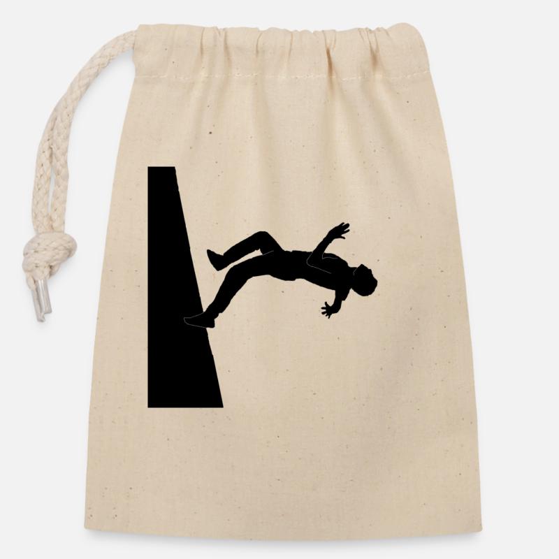 Wallflip - parkour - backflip - tricking skill - Sac cadeau en coton avec cordon (14 x 20 cm) - nature