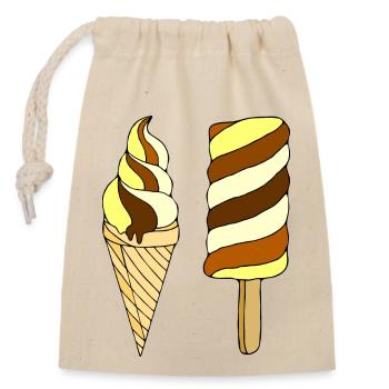 Eis - Verschließbarer Geschenkbeutel aus Baumwolle (14x20cm) - Natur - Vorne