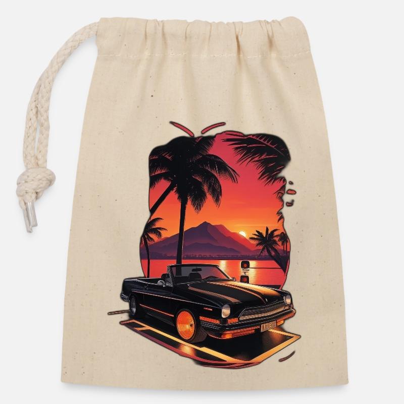 90s - Closable cotton gift bag (14x20cm) - nature