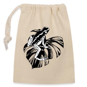 Harmony: Frog & Monsteria - Closable cotton gift bag (14x20cm) - nature - Front