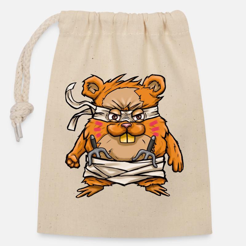 HAM-JITSU - Closable cotton gift bag (14x20cm) - nature