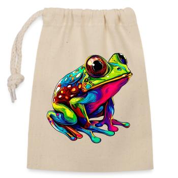 Frog - Closable cotton gift bag (14x20cm) - nature - Front