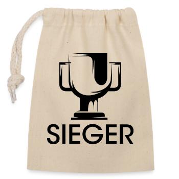 Sieger Pokal Finale Gewinner Icon Logo Team Grafik - Verschließbarer Geschenkbeutel aus Baumwolle (14x20cm) - Natur - Vorne