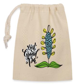 Grandpa - Closable cotton gift bag (14x20cm) - nature - Front