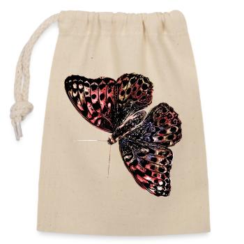 Bunter Schmetterling Watercolor - Verschließbarer Geschenkbeutel aus Baumwolle (14x20cm) - Natur - Vorne