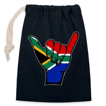 Drapeau de l’Afrique du Sud Symbole de surf - Sac cadeau en coton avec cordon (14 x 20 cm) - bleu marine - Devant