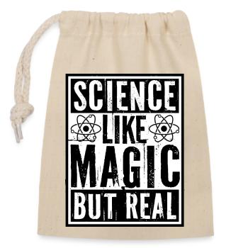 La science comme de la magie, mais un vrai professeur scientifique - Sac cadeau en coton avec cordon (14 x 20 cm) - nature - Devant