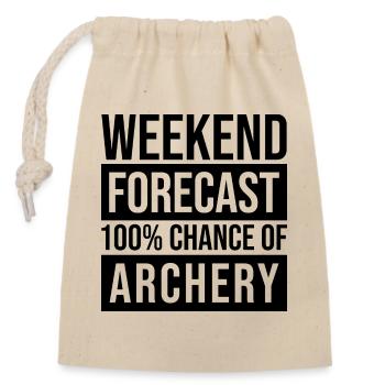 archer - Sac cadeau en coton avec cordon (14 x 20 cm) - nature - Devant