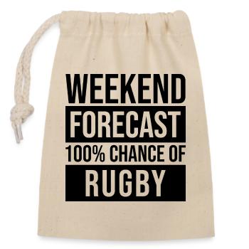 rugby - Sac cadeau en coton avec cordon (14 x 20 cm) - nature - Devant