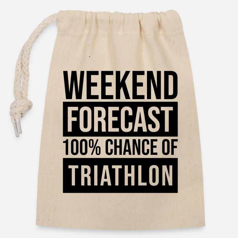 Triathlon - Verschließbarer Geschenkbeutel aus Baumwolle (14x20cm) - Natur
