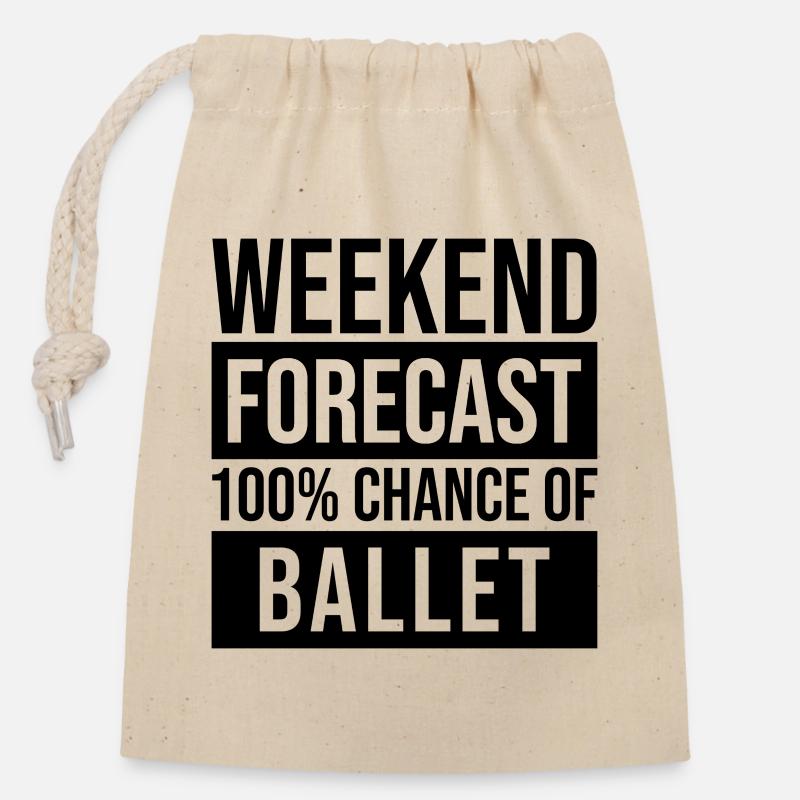 ballet - Sac cadeau en coton avec cordon (14 x 20 cm) - nature