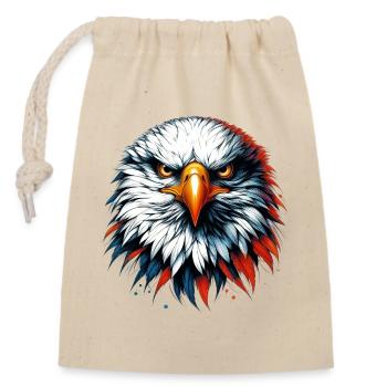 Aigle - Sac cadeau en coton avec cordon (14 x 20 cm) - nature - Devant