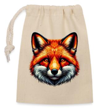 Fuchs - Verschließbarer Geschenkbeutel aus Baumwolle (14x20cm) - Natur - Vorne
