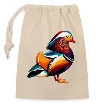 Canard mandarin - Sac cadeau en coton avec cordon (14 x 20 cm) - nature - Devant