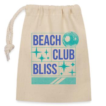 Beach Club Bliss – Sommer & Party Vibes - Verschließbarer Geschenkbeutel aus Baumwolle (14x20cm) - Natur - Vorne