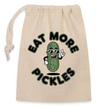 Eat More Cornichons Concombres Fun Chemise - Sac cadeau en coton avec cordon (14 x 20 cm) - nature - Devant