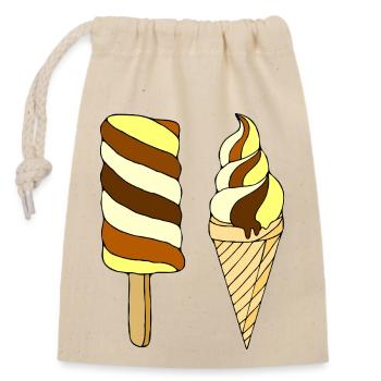 Eis - Verschließbarer Geschenkbeutel aus Baumwolle (14x20cm) - Natur - Vorne