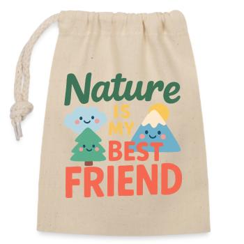 Die Natur ist mein bester Freund - Verschließbarer Geschenkbeutel aus Baumwolle (14x20cm) - Natur - Vorne