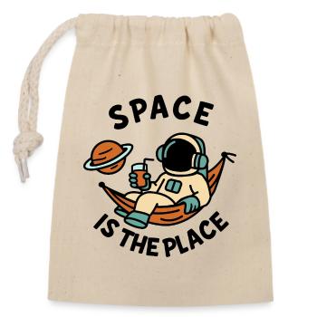 Explorer de l’espace astronaute design relaxant - Sac cadeau en coton avec cordon (14 x 20 cm) - nature - Devant