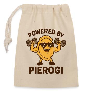 Powerlifter Pierog Motif - Sac cadeau en coton avec cordon (14 x 20 cm) - nature - Devant