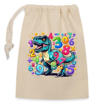 Dinosaure vibrant avec chaos numérique - Sac cadeau en coton avec cordon (14 x 20 cm) - nature - Devant