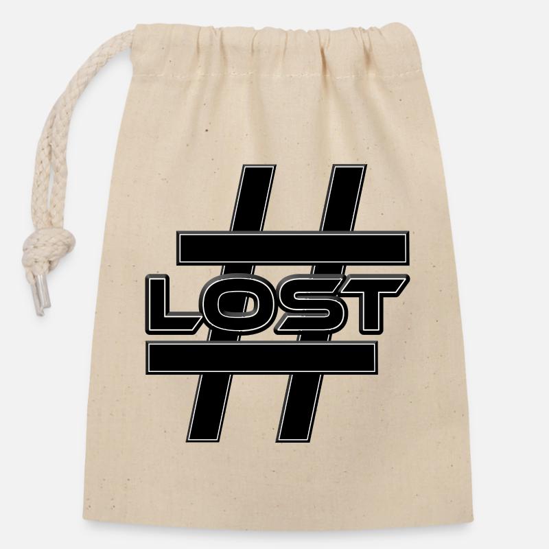 LOST Hashtag Hjertesorg Hjertesorg Hjertesorg - Gavepose i bomuld, der kan lukkes (14x20cm) - natur