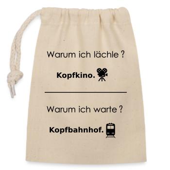 Kopfkino terminus station - Closable cotton gift bag (14x20cm) - nature - Front