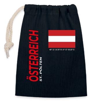 St. Pölten - Verschließbarer Geschenkbeutel aus Baumwolle (14x20cm) - Navy - Vorne