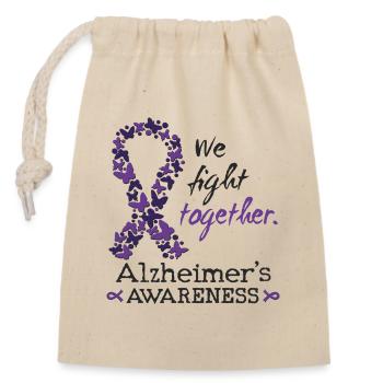 Forts ensemble contre la maladie d’Alzheimer - Sac cadeau en coton avec cordon (14 x 20 cm) - nature - Devant