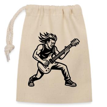 Rocker - Verschließbarer Geschenkbeutel aus Baumwolle (14x20cm) - Natur - Vorne