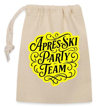 Après Ski Party Team Saying - Closable cotton gift bag (14x20cm) - nature - Front