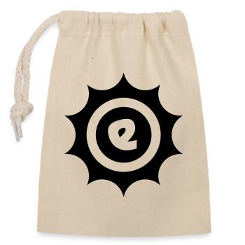 "Rethinking energy" - Closable cotton gift bag (14x20cm) - nature - Front